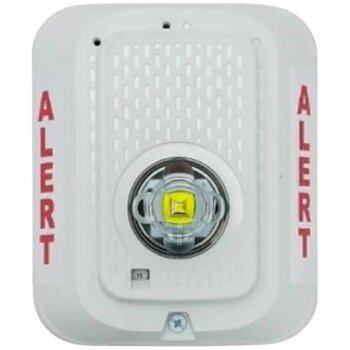 System Sensor SWLED-CLR-ALERT LED warning light with clear lens for alert signaling, mounted on a panel.