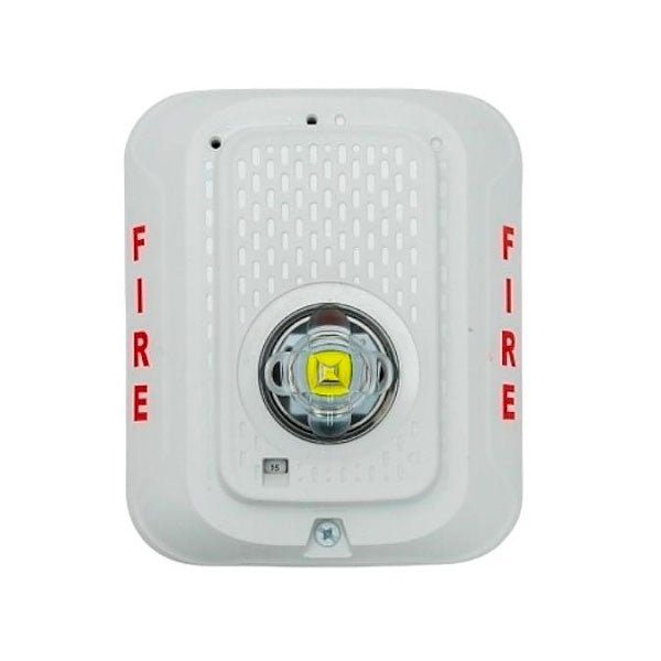 System Sensor SWLED emergency LED warning light with clear lens and mounting bracket for fire alarm systems.