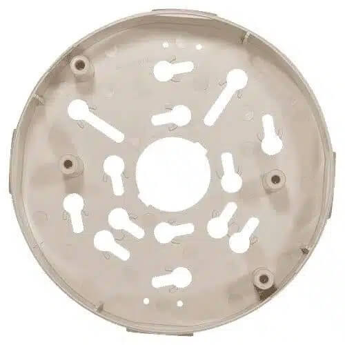 System Sensor ULC SMB600 fire alarm with digital display, mounted on a wall in a commercial setting.
