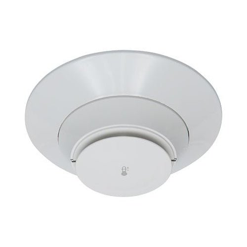 System Sensor SS-HEAT heat sensor with wiring and mounting hardware on a neutral background.