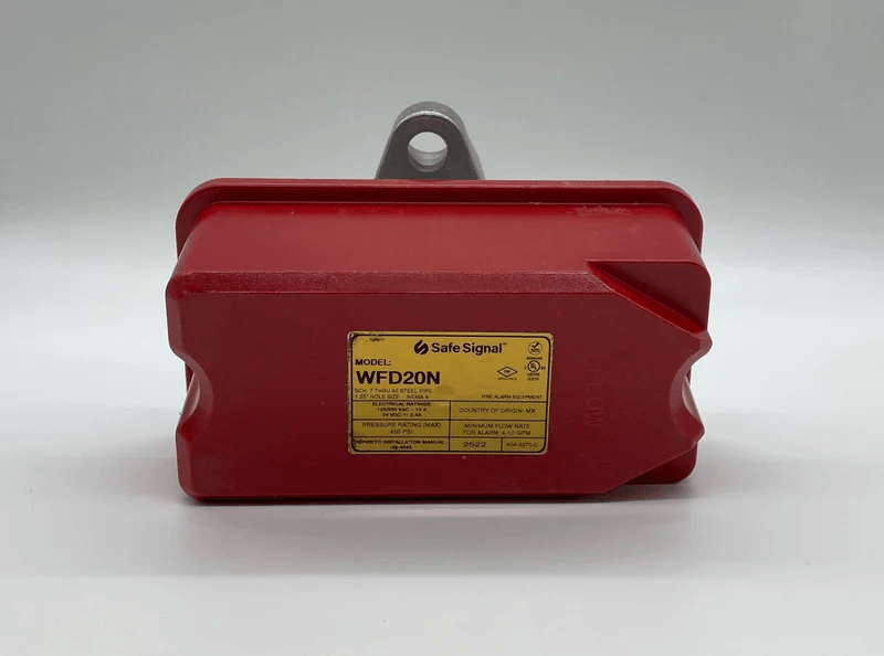 System Sensor WFD20N fire alarm detector with white casing and mounting bracket, designed for building safety systems.