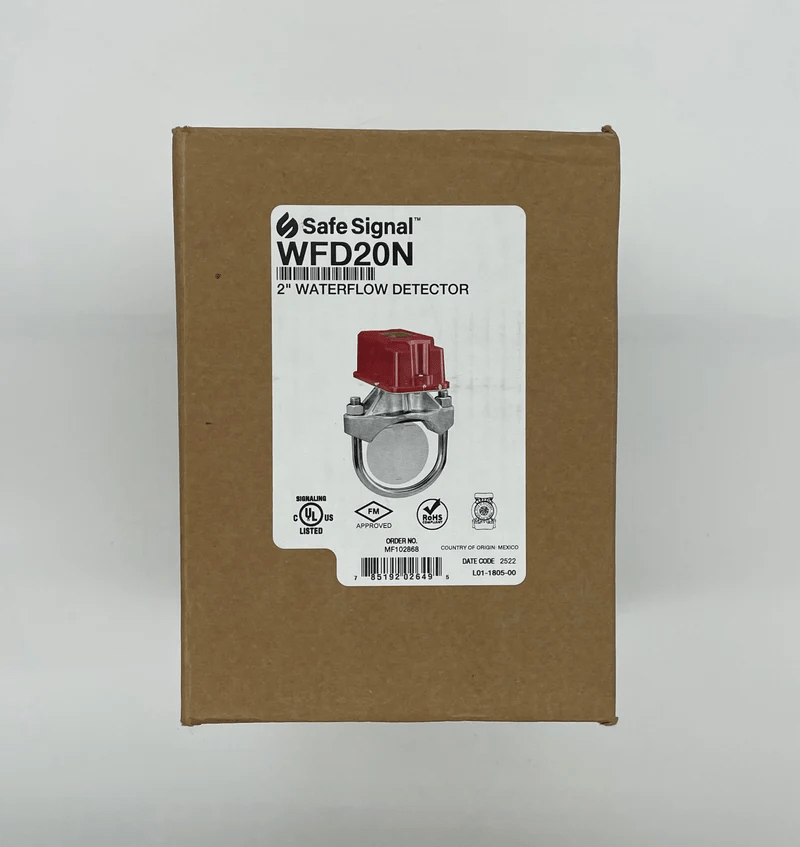 System Sensor WFD20N fire alarm detector with digital display and wiring connections, mounted on a wall.
