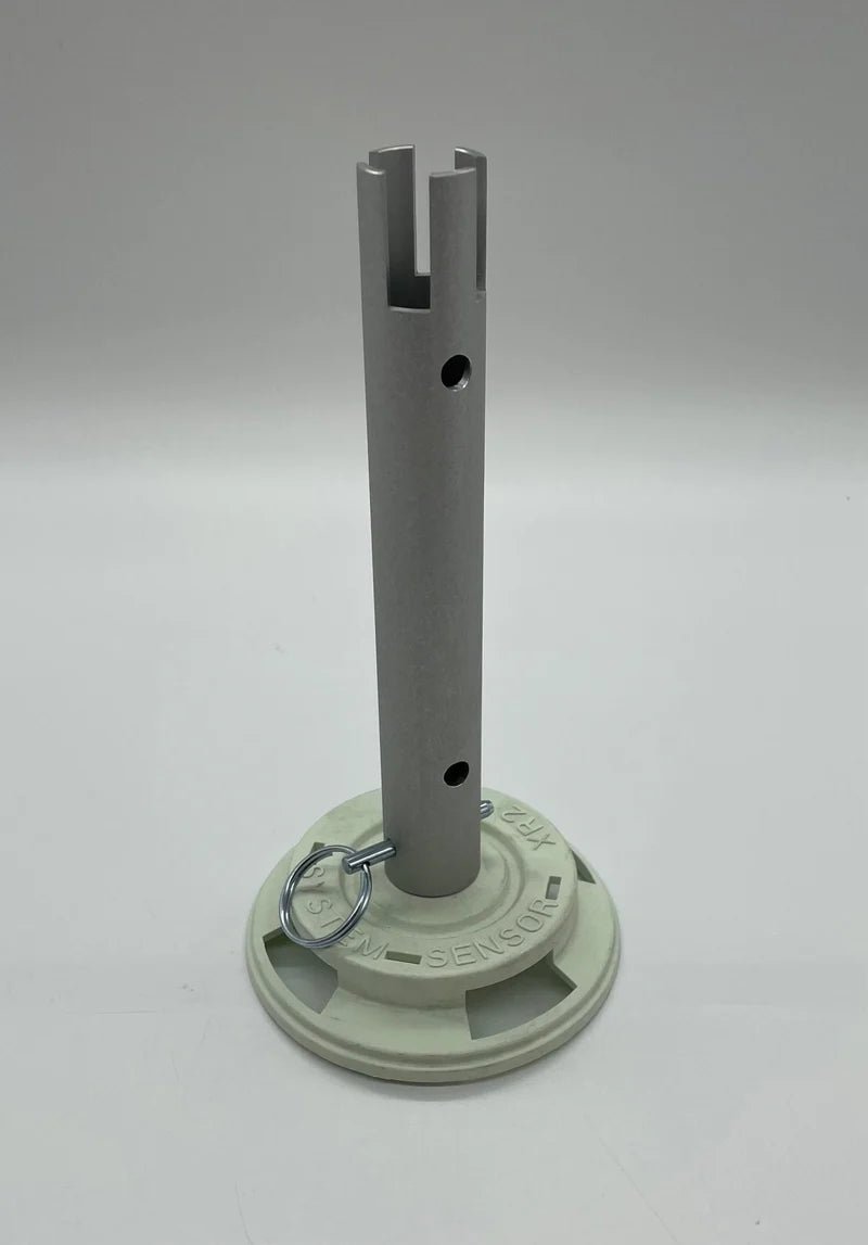 System Sensor XR2 fire alarm sensor with wiring and mounting components for building safety and fire detection systems.