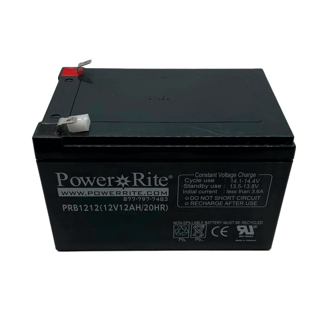 VESDA VBT-012 batteries, VESDA brand, shown in a retail display with multiple units and packaging.