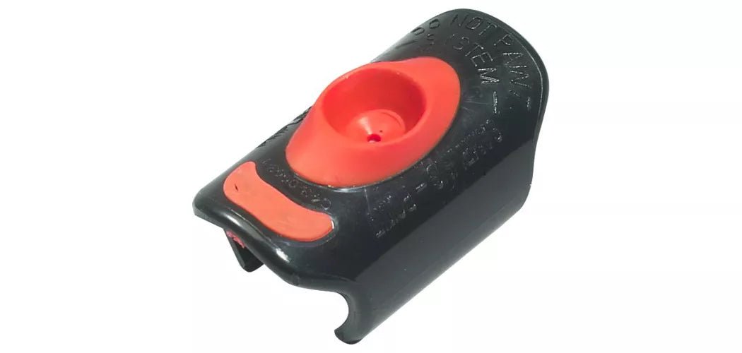 Vesda F-PC-2 fire alarm detector from VESDA, showing a sleek black device with wiring for smoke detection in a commercial setting
