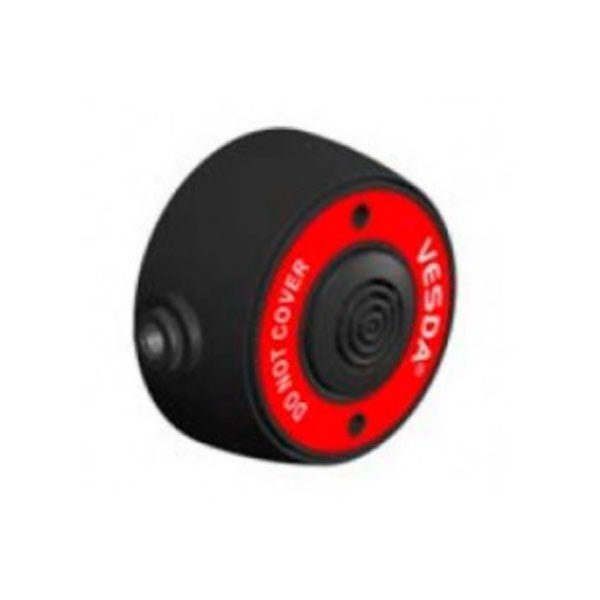 Vesda VSP-982-B22 fire alarm control panel with digital display and control buttons, installed on a wall.