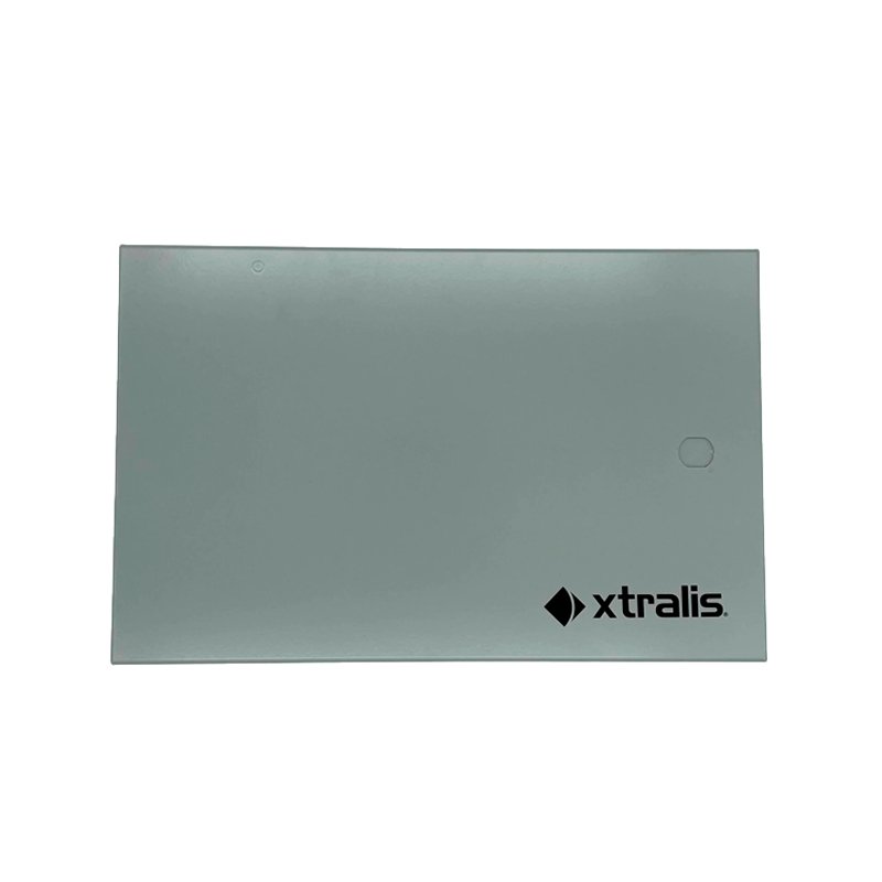 VESDA VPS-100US-120 fire alarm system mounted on wall with control panel and indicator lights