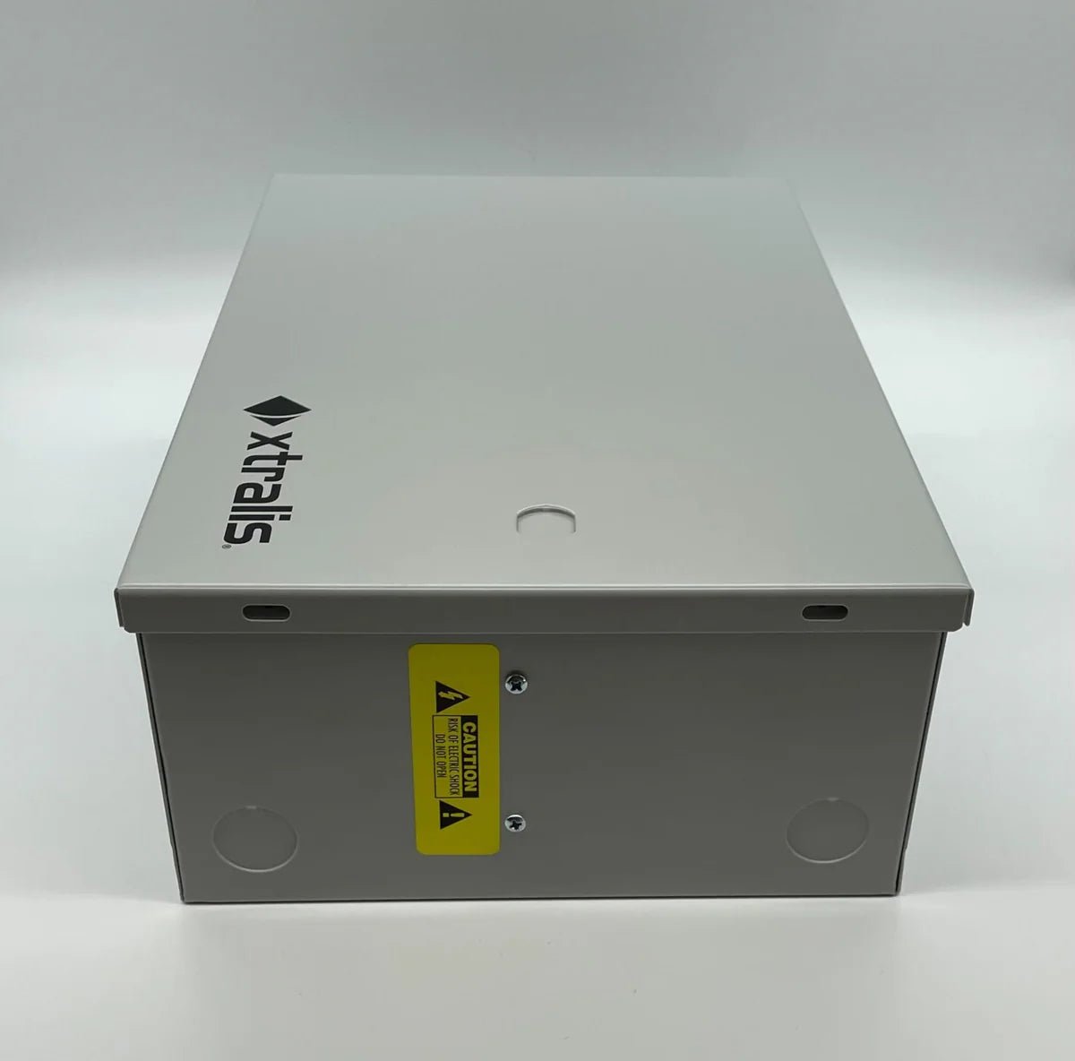 Vesda VPS-100US-220 fire alarm device by VESDA, mounted on wall with control panel and wiring visible