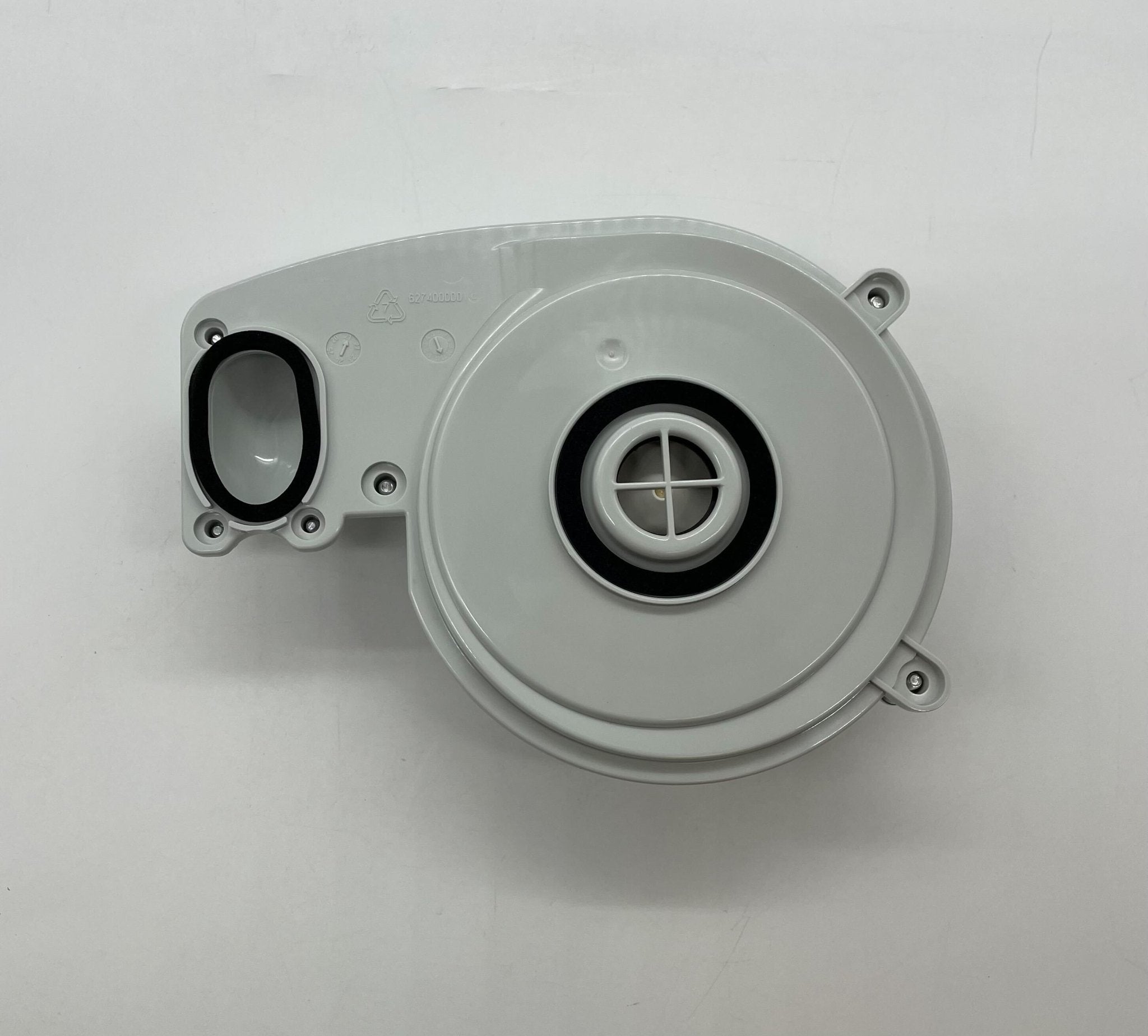 Vesda VSP-963 smoke detector by VESDA, shown mounted on ceiling with black sensor housing and wiring visible.