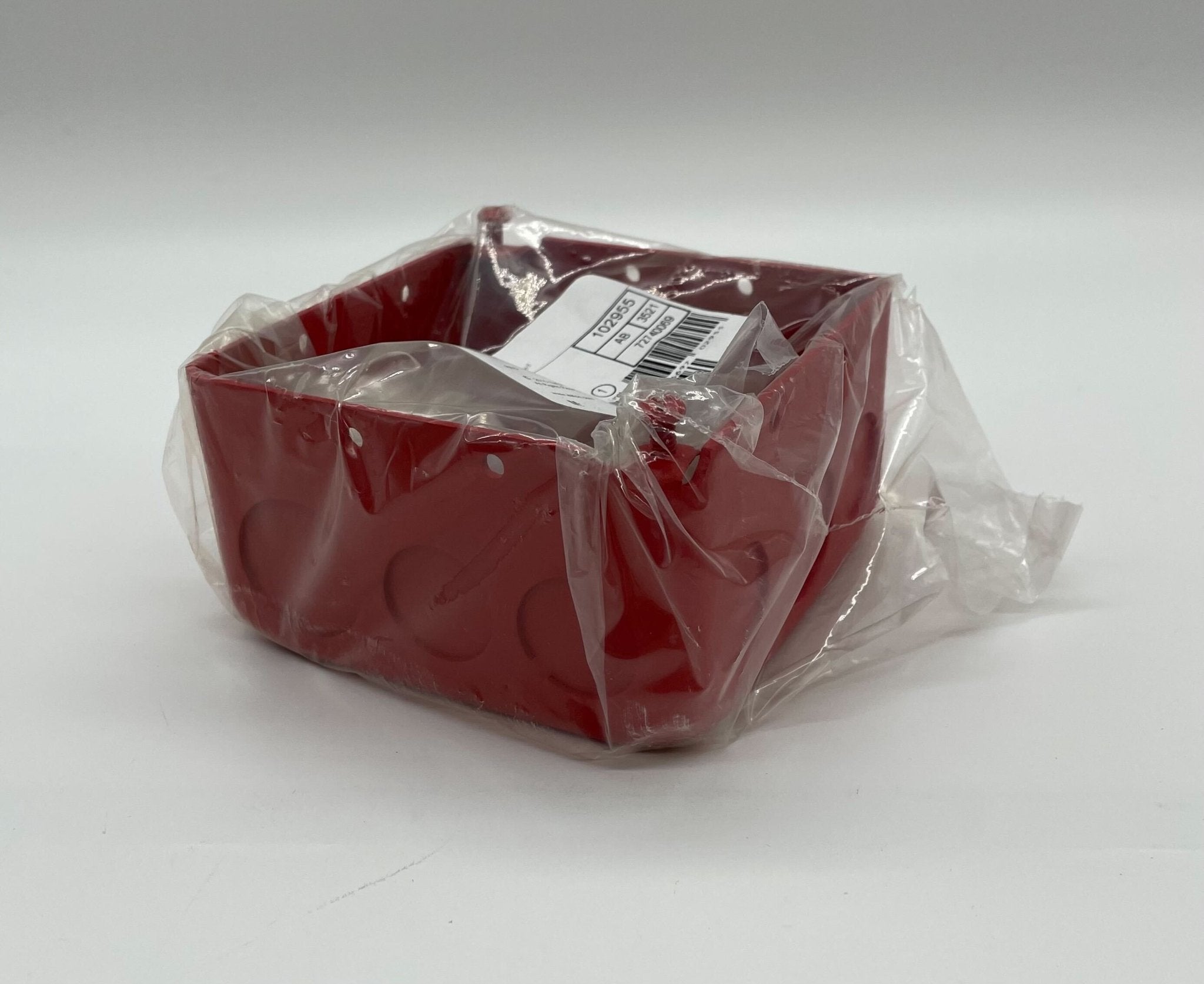 Eaton Wheelock DBB-R backbox installed in a wall, with mounting features visible on a white background.