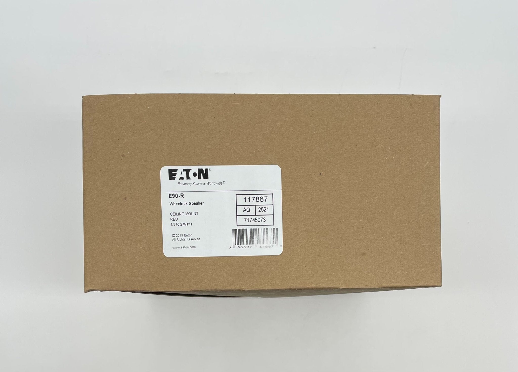 Eaton Wheelock E90-R speaker with black grille and mounting hardware, designed for professional audio installation.