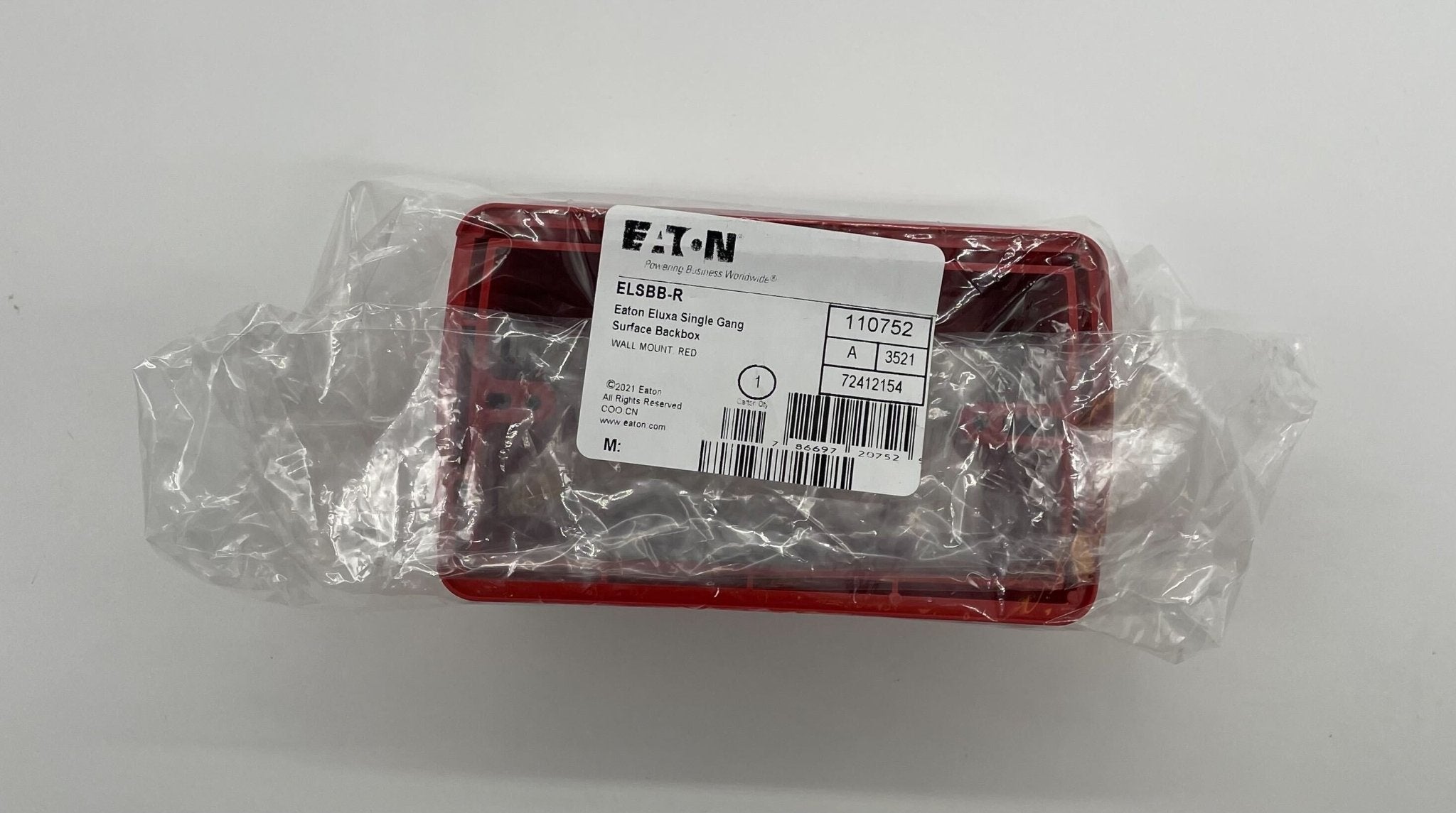 Eaton Wheelock ELSBB-R backbox for electrical systems, shown in a standard wall-mounted installation.
