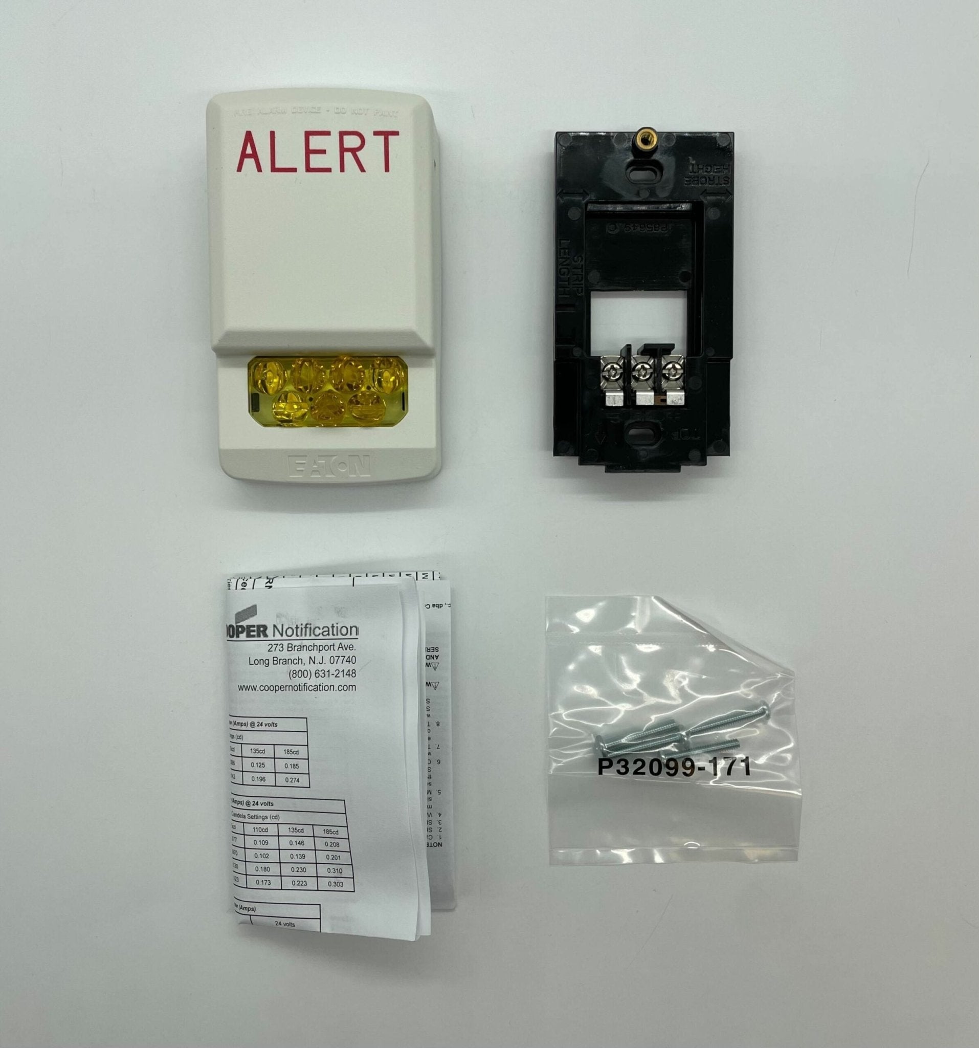 Eaton Wheelock ELSTW-ALA strobe light with orange lens, mounted on a white background, used for emergency signaling.