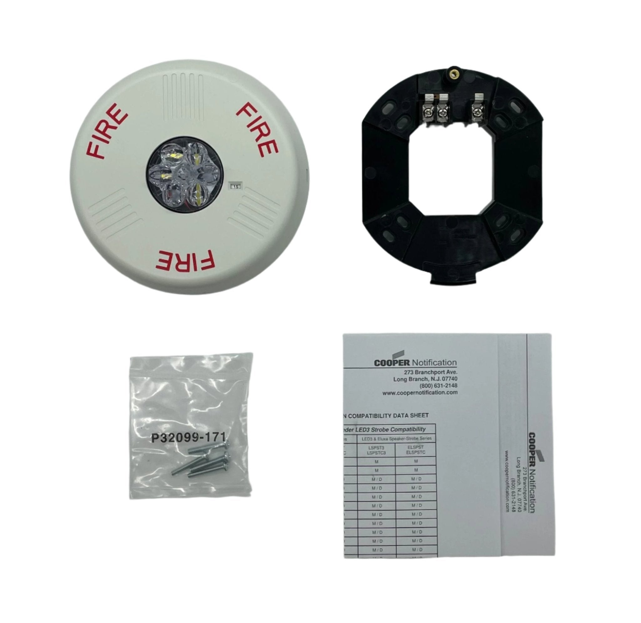 Eaton Wheelock ELSTWC strobe light with clear lens, mounted on a white background, designed for alert and signaling applications.