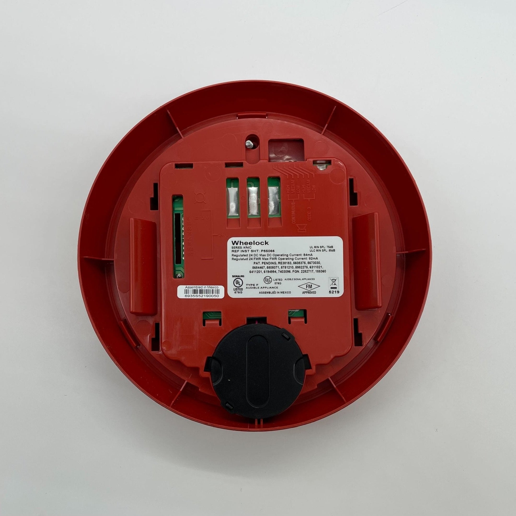 Eaton Wheelock HNRC Exceder Horn Ceiling fixture, red industrial horn with mounting bracket, used for warning signals