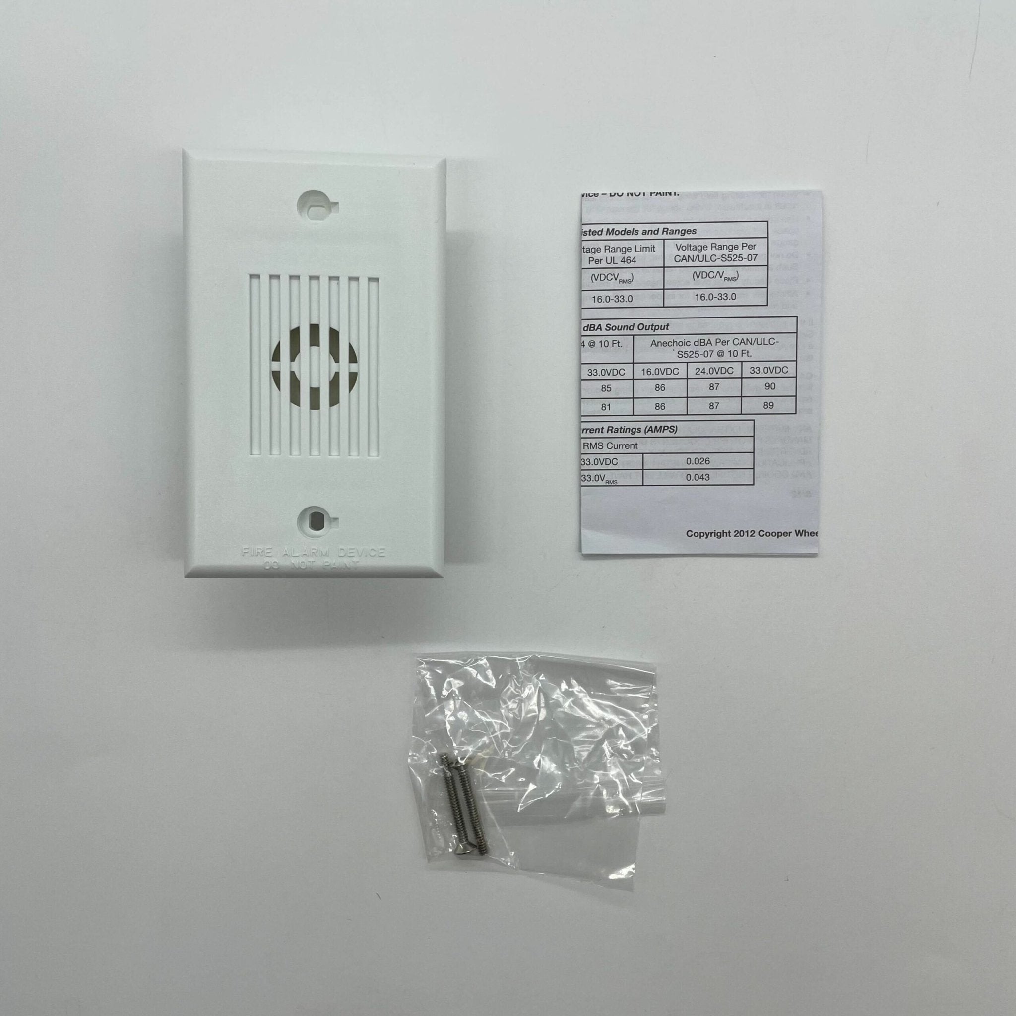 Eaton Wheelock MIZ-24S-W horn with metal mounting bracket and wiring terminals for emergency warning systems.