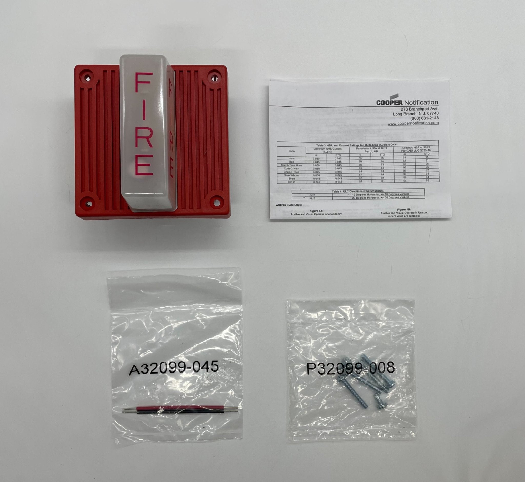 Eaton Wheelock MT4-115-WH-VFR strobe light with white housing, mounted on a ceiling for emergency visual signaling.