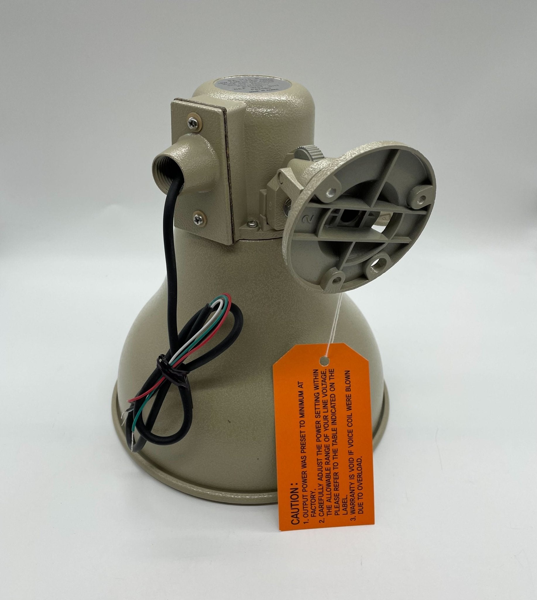 Eaton Wheelock SA-H15-B horn, a heavy-duty electrical horn with mounting hardware, designed for industrial signaling applications.