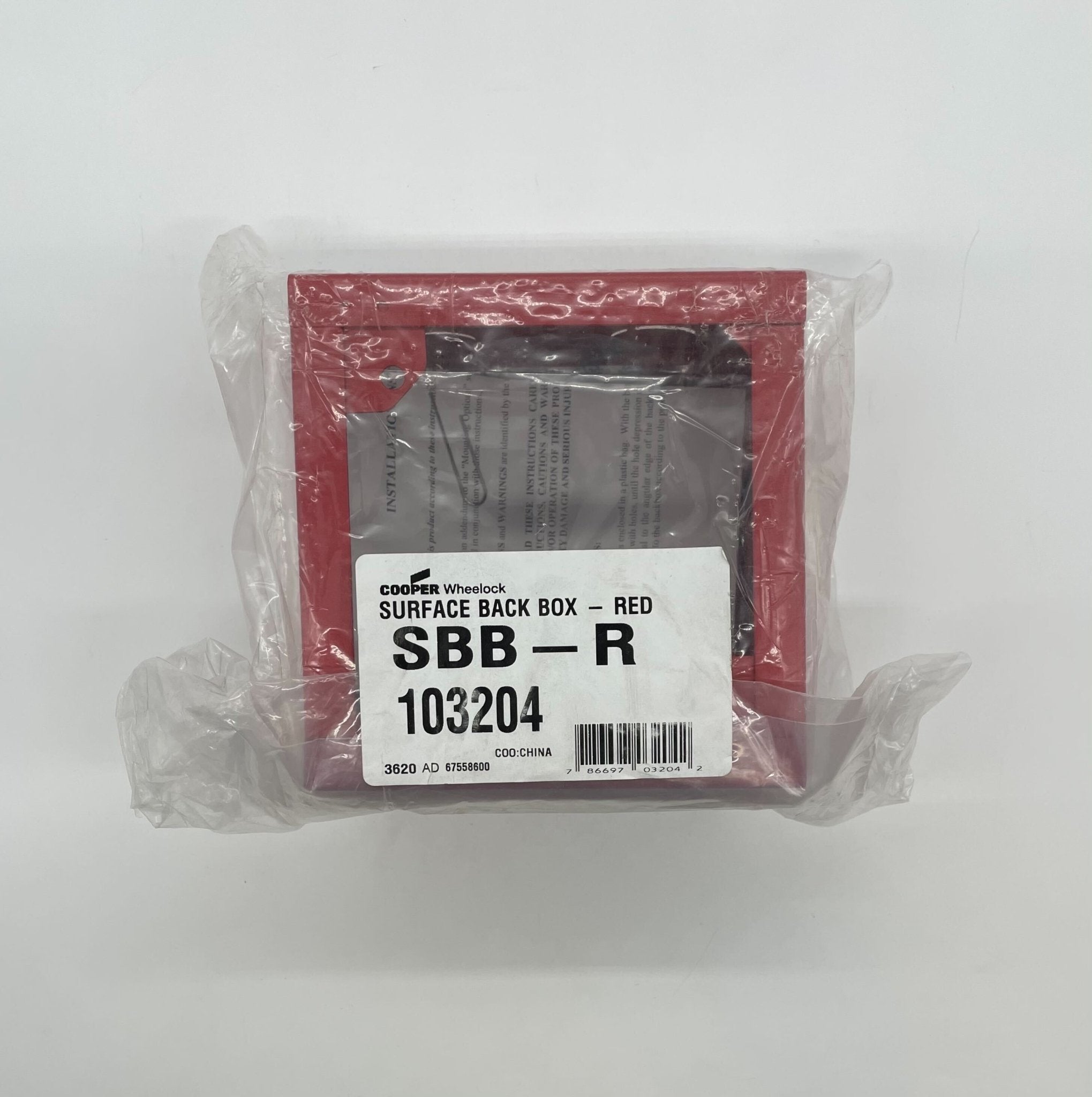 Eaton Wheelock SBB-R backbox for electrical installations, shown in image with mounting features and durable metal construction.