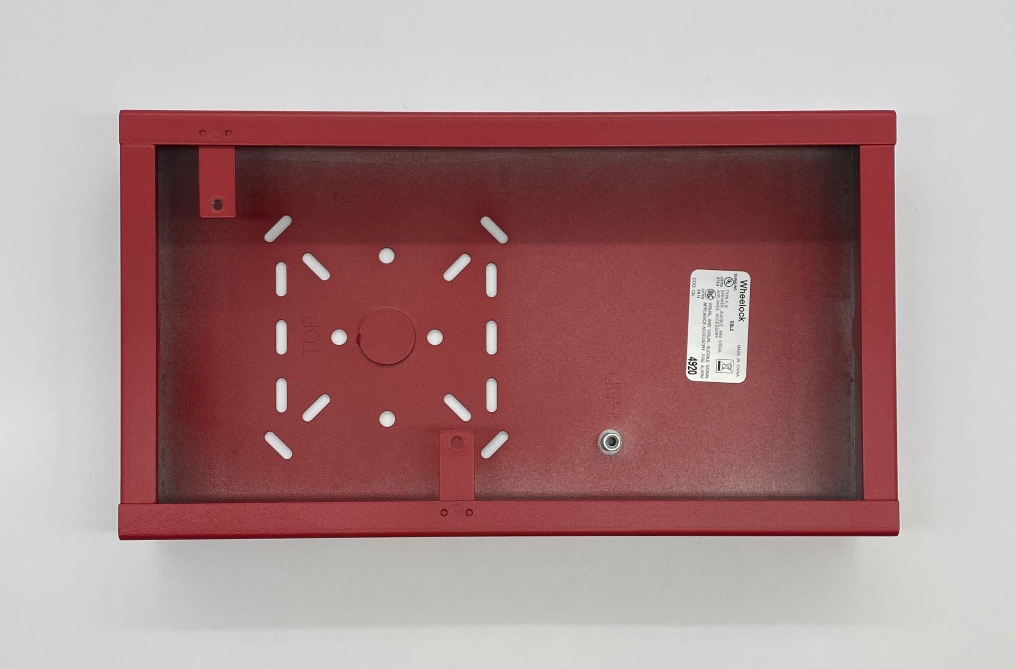 Eaton Wheelock SBL2-R backbox for electrical installations, shown in a standard industrial setting.