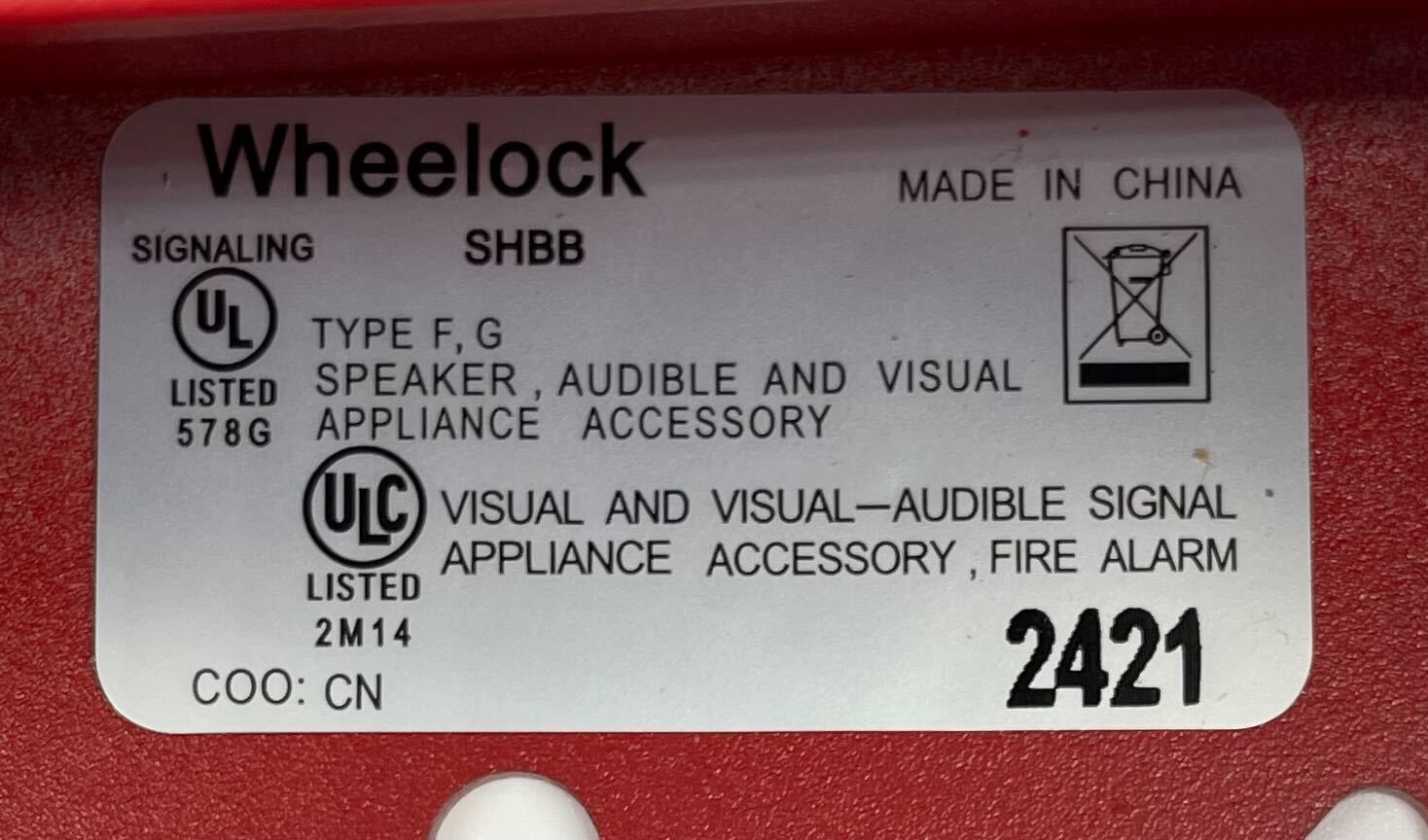 Eaton Wheelock SHBB-R backbox for electrical systems, shown in a clean, professional installation setting.
