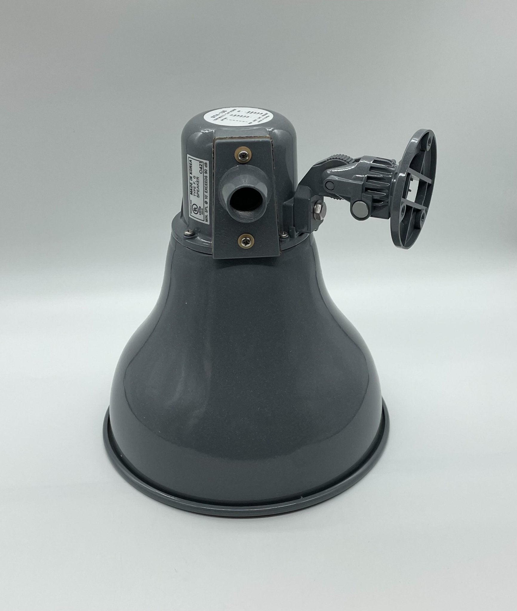 Eaton Wheelock STH-15S horn with metal mounting bracket and electrical wiring for industrial signaling applications
