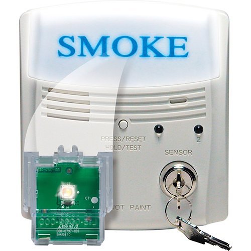 System Sensor RTS2-AOS fire alarm sensor with mounting bracket, designed for building safety and fire detection systems.
