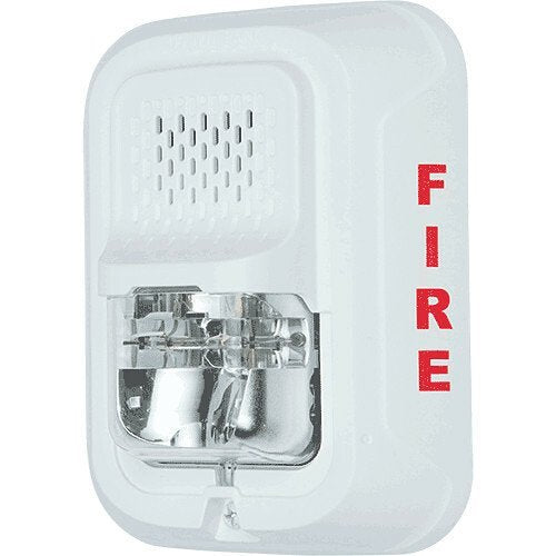 System Sensor P4WLA Horn Strobe, 4-Wire, Wall Mount, "FIRE" Marking, White