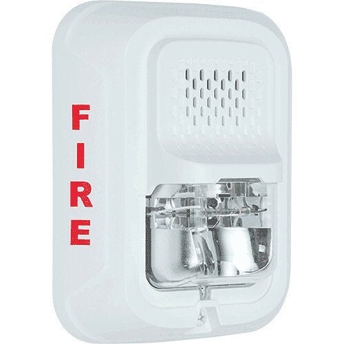 System Sensor P4WLA Horn Strobe, 4-Wire, Wall Mount, "FIRE" Marking, White
