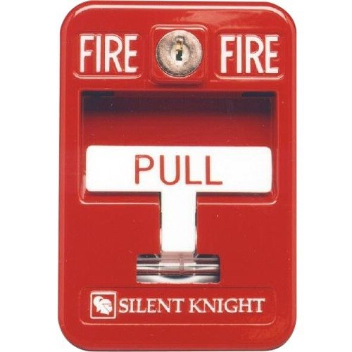 Silent Knight PS-SATK security alarm panel with keypad and wiring, designed for fire and security system installation.
