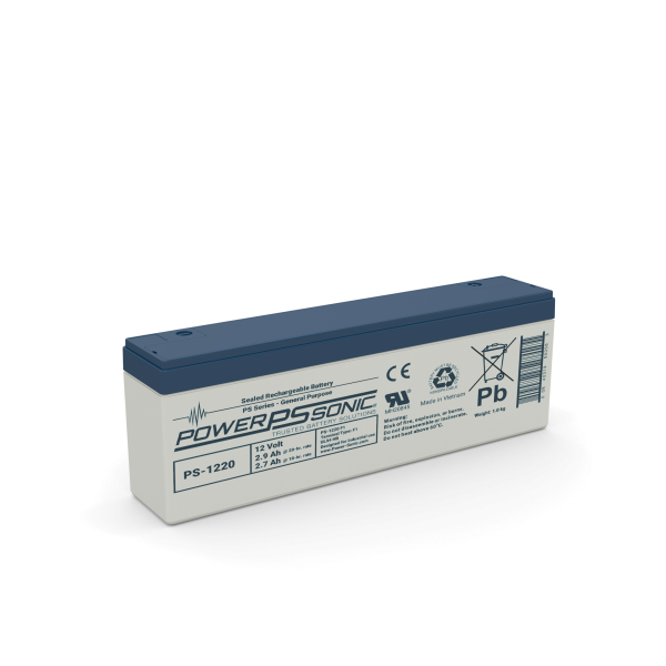 Power Sonic PS-1220 fire alarm sensor from ULC-certified fire alarm system, mounted on wall with wiring visible.