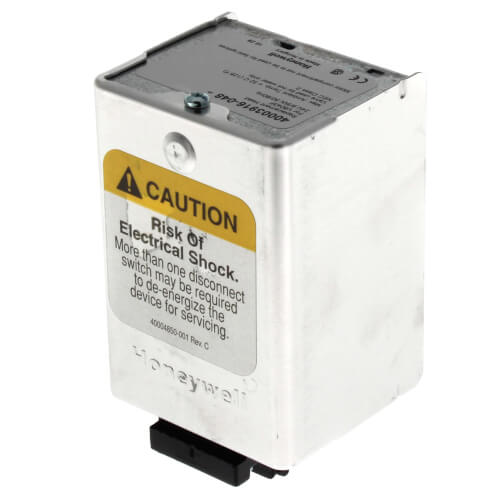 Resideo 40003916-048/U fire alarm sensor with warning indicator, mounted on a ceiling, for residential or commercial safety.