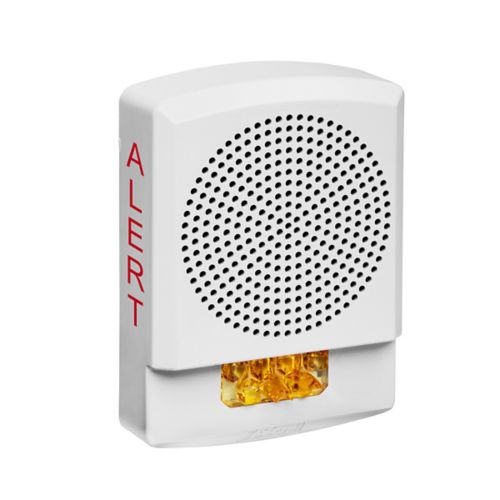 Eaton Wheelock ELSPSTW-ALA fire alarm system sensor with ULC certification, mounted on a wall in a commercial setting