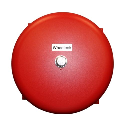 Eaton Wheelock MB-G6-24-R bell with black finish and mounting hardware, designed for emergency and warning signaling.