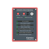 Comba APV3-BDA fire alarm sensor from Comba, installed on a ceiling with wiring and mounting components visible.