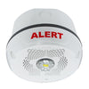 System Sensor SPSCWKLED-CLR-ALRT fire alarm with LED indicator and clear cover, mounted on wall in a typical setting.