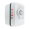 System Sensor SPSWKLED emergency LED warning light with clear lens and mounting bracket for fire alarm systems.