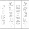 System Sensor DECAL-W fire alarm decal with white background and black text, designed for safety signage.