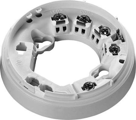 Apollo fire alarm system sensor with ULC certification and wiring for fire detection and safety in commercial buildings.