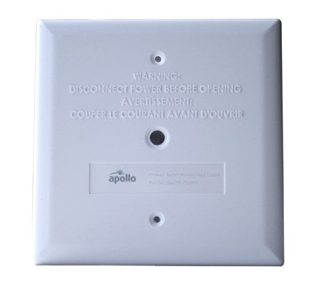 Apollo SA4705-703APO fire alarm sensor installed on a ceiling, part of Apollo's fire alarm system for safety and detection.