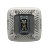 Gentex GSSW fire alarm sensor with system sensor ULC-ZNAC-PS certification, mounted on a wall in a building safety system.