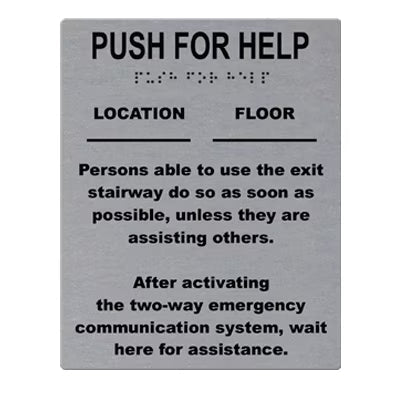 Rath Communications 7049SS 6 x 8 Inches Area of Refuge Instruction Sign