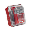 Potter HS-24WR-WP fire alarm with weatherproof housing, mounted on a wall, designed for reliable fire detection in various environments.