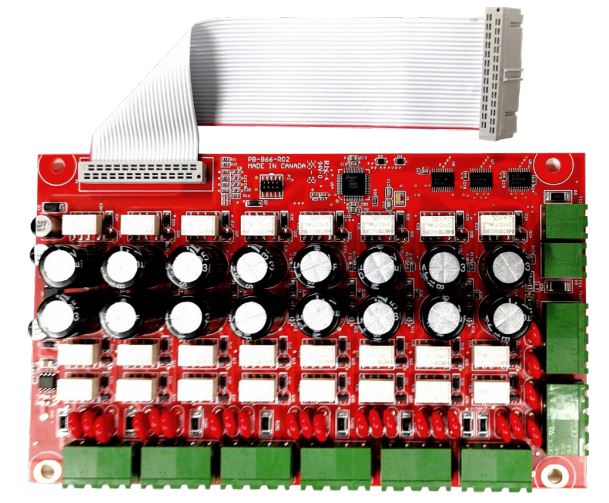 Mircom ULC QAS-2X8 fire alarm system by Mircom Canada with multiple alarm modules and control panel.