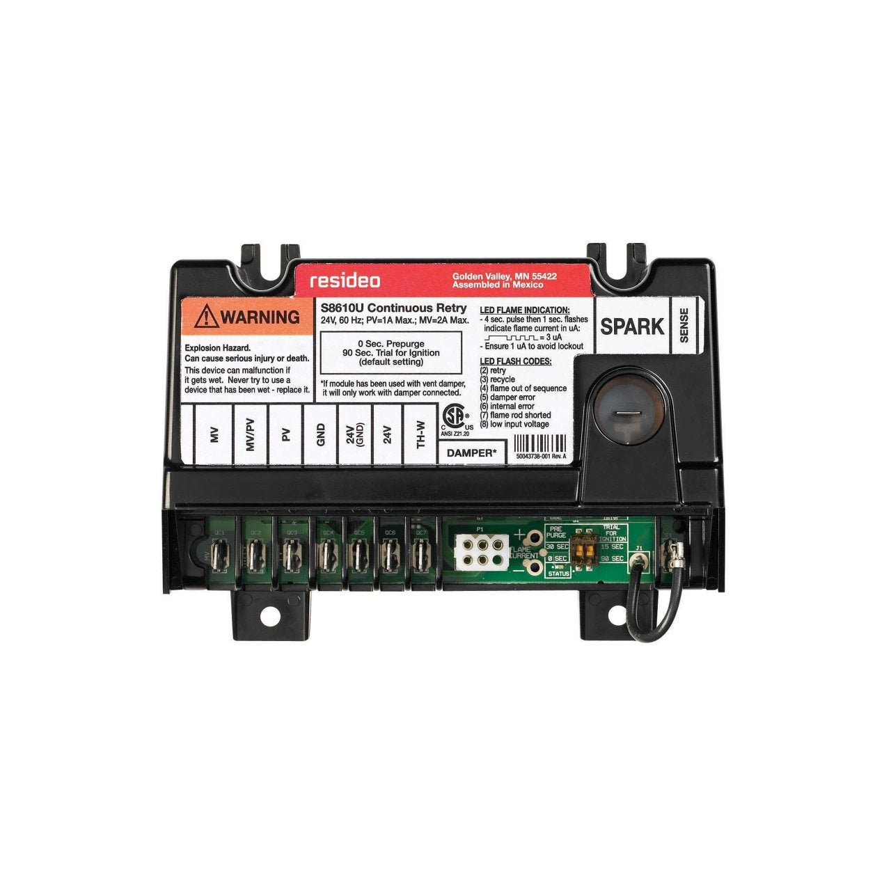 Resideo S8610U3009/U fire alarm sensor, ULC listed, with electronic components and mounting bracket for residential safety system