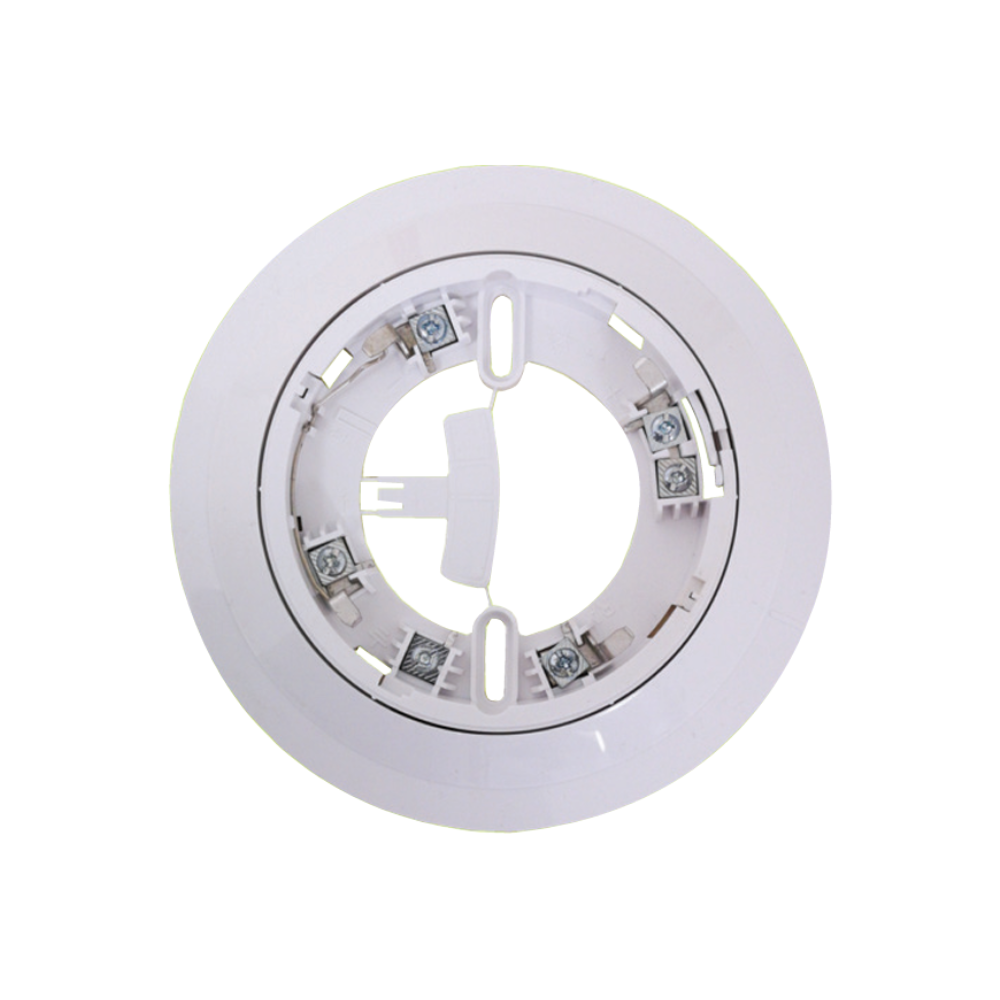 Secutron MRI-4001 fire alarm system sensor, ULC listed, with wiring and mounting hardware for fire safety detection.