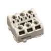 Apollo XP95A DIN-Rail Mini Switch Monitor Module mounted on a panel, showcasing its compact design and connection ports.