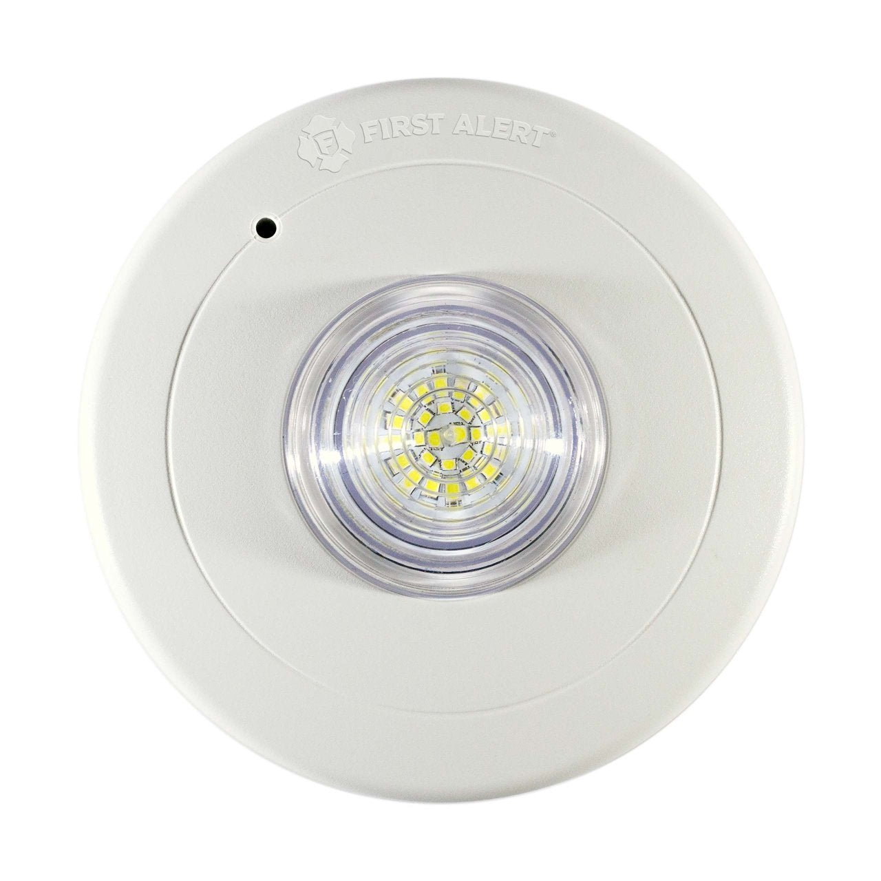 BRK SLED177 fire alarm with smoke and carbon monoxide detection, mounted on a ceiling in a home setting.