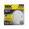 BRK SMCO210V Smoke and CO alarm with voice alerts, mounted on ceiling, featuring digital display and test button.