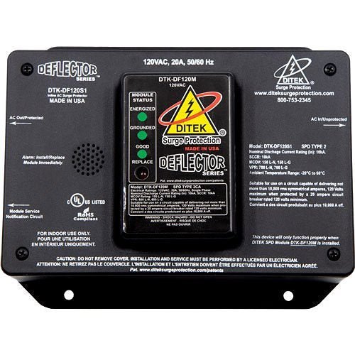 Ditek DTK-DF120S1 fire alarm control panel with digital display and multiple control buttons on a white background